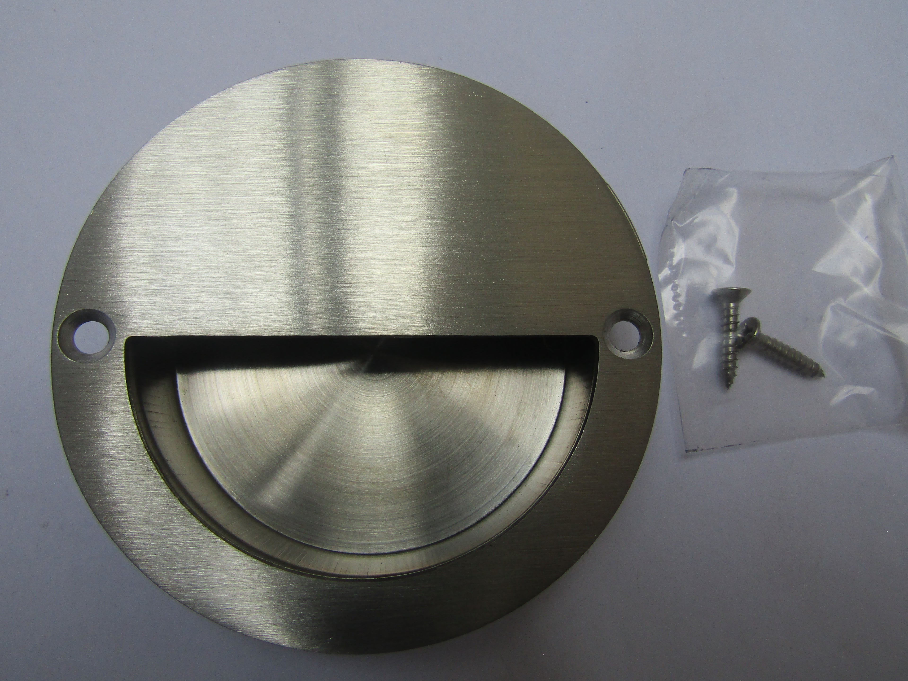 Satin Steel Large 90mm Recessed Handle.