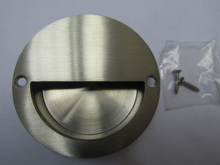 Satin Steel Large 90mm Recessed Handle.