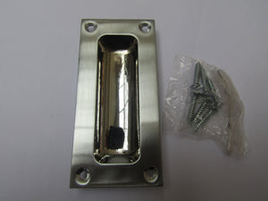90mm Rectangular Recessed Slide Handle Satin Chrome.