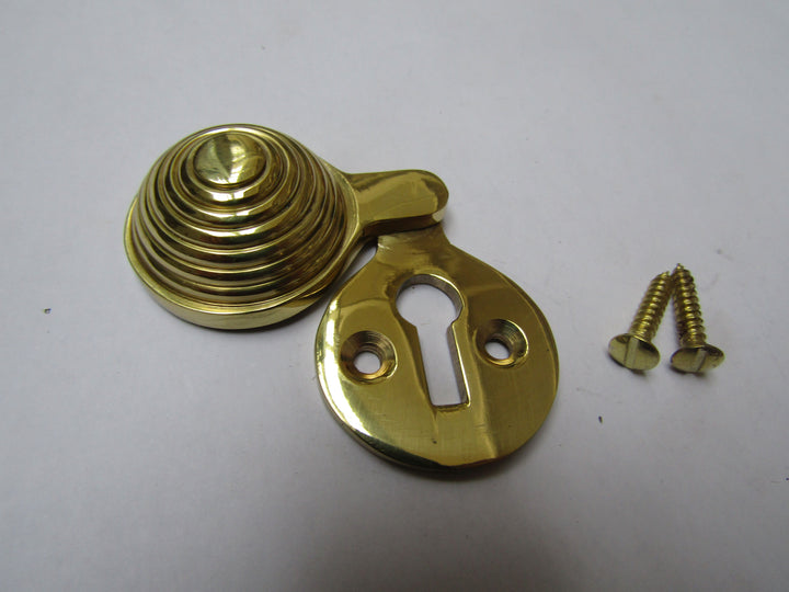 Beehive Covered Escutcheon Polished Brass.