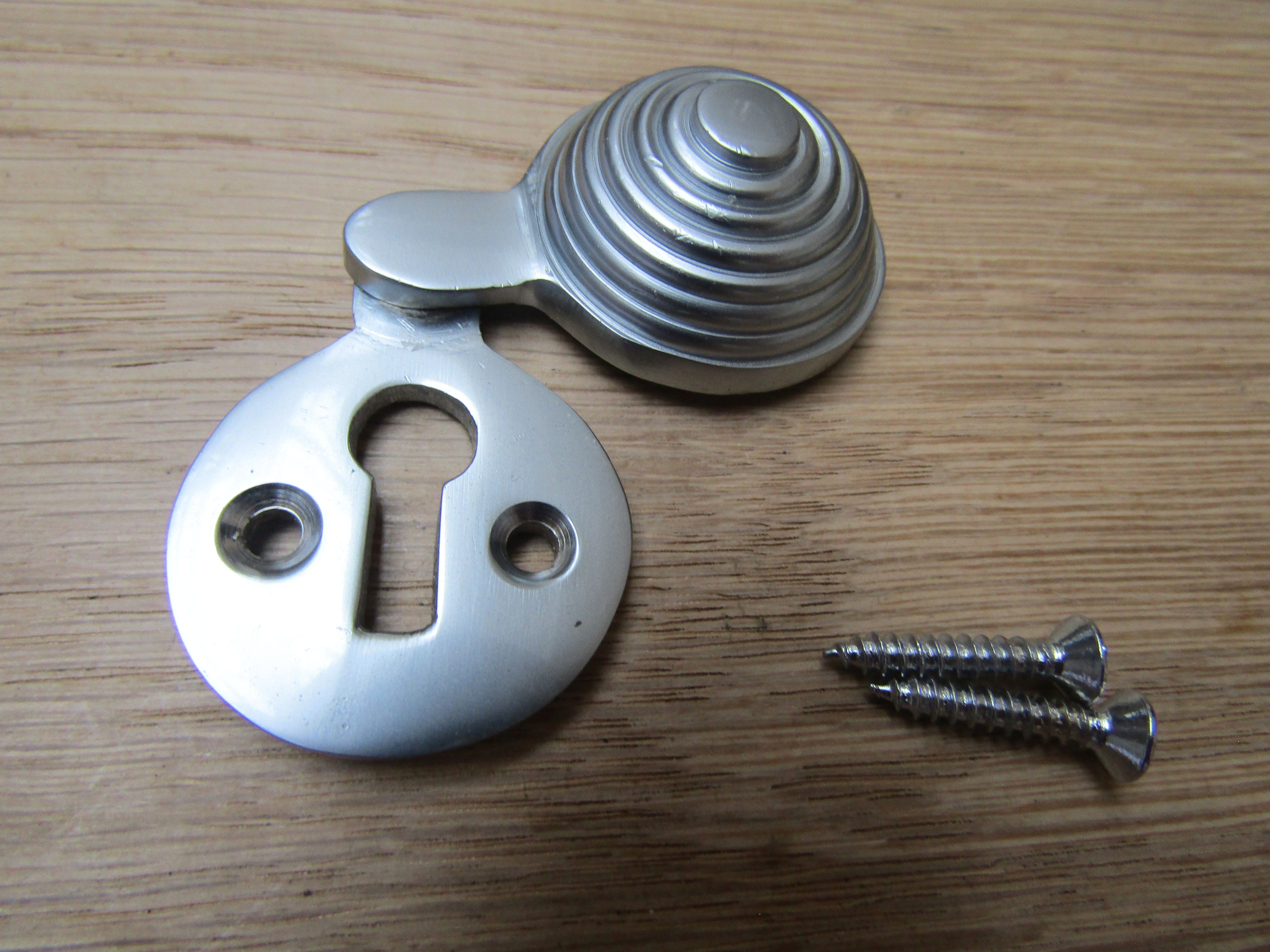 Beehive Covered Escutcheon Satin Chrome.