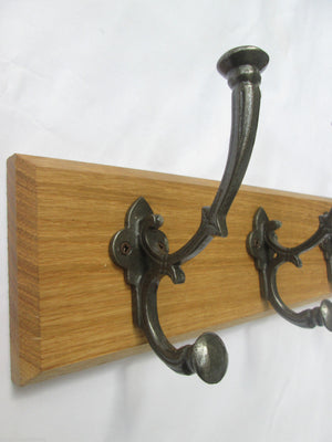 Antique Iron 6inch Regal 9 Hook Coat Rail 98cm.