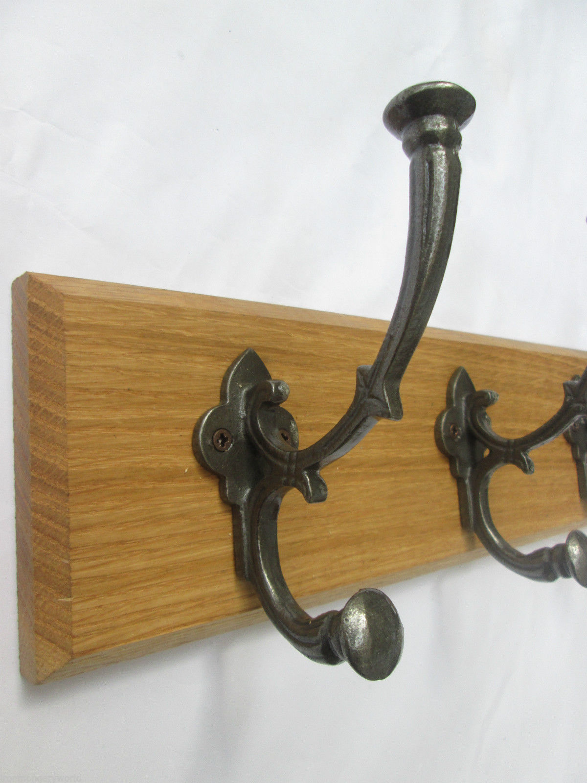 Antique Iron 6inch Regal 9 Hook Coat Rail 98cm.