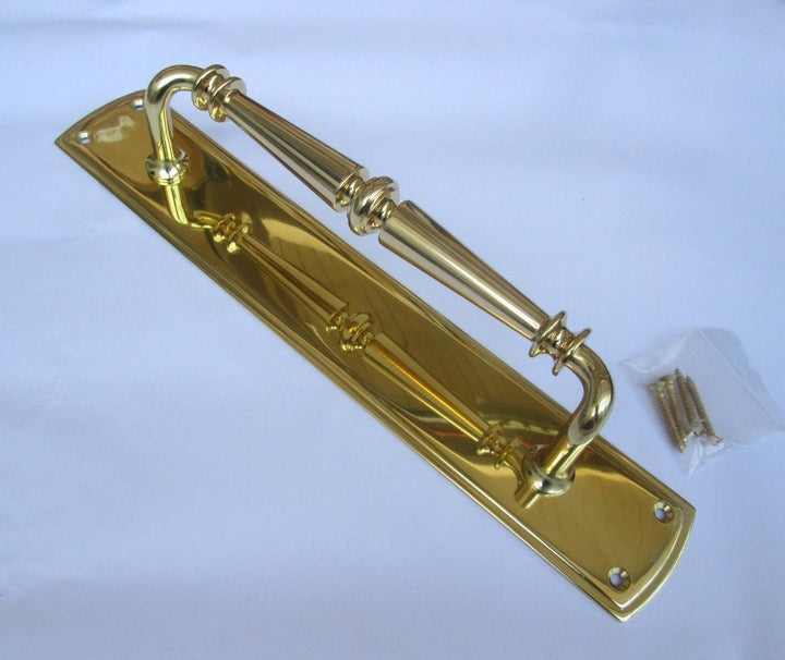 Regency Handle on Plate Polished Brass 15inch.