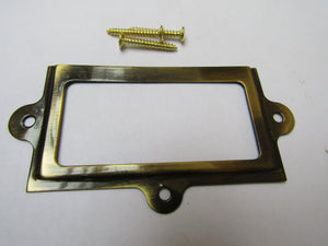 Large Retro Filing Cabinet Card Holder antique brass.