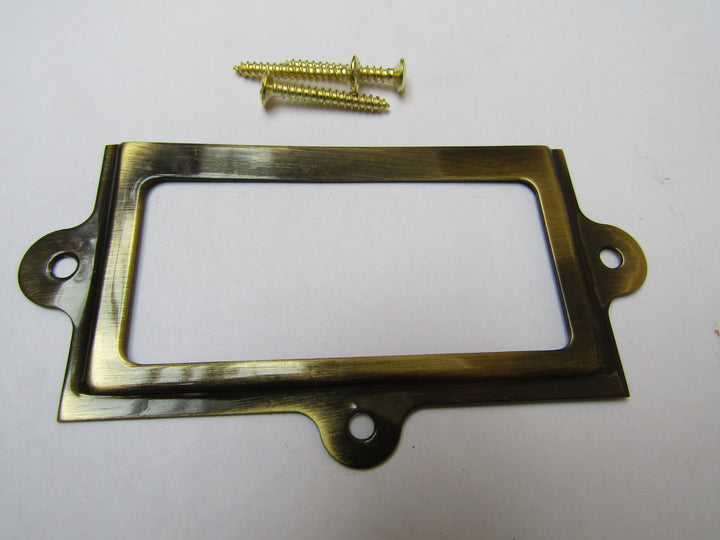 Large Retro Filing Cabinet Card Holder antique brass.