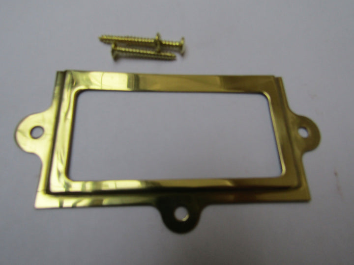 Large Retro Filing Cabinet Card Holder polished brass.