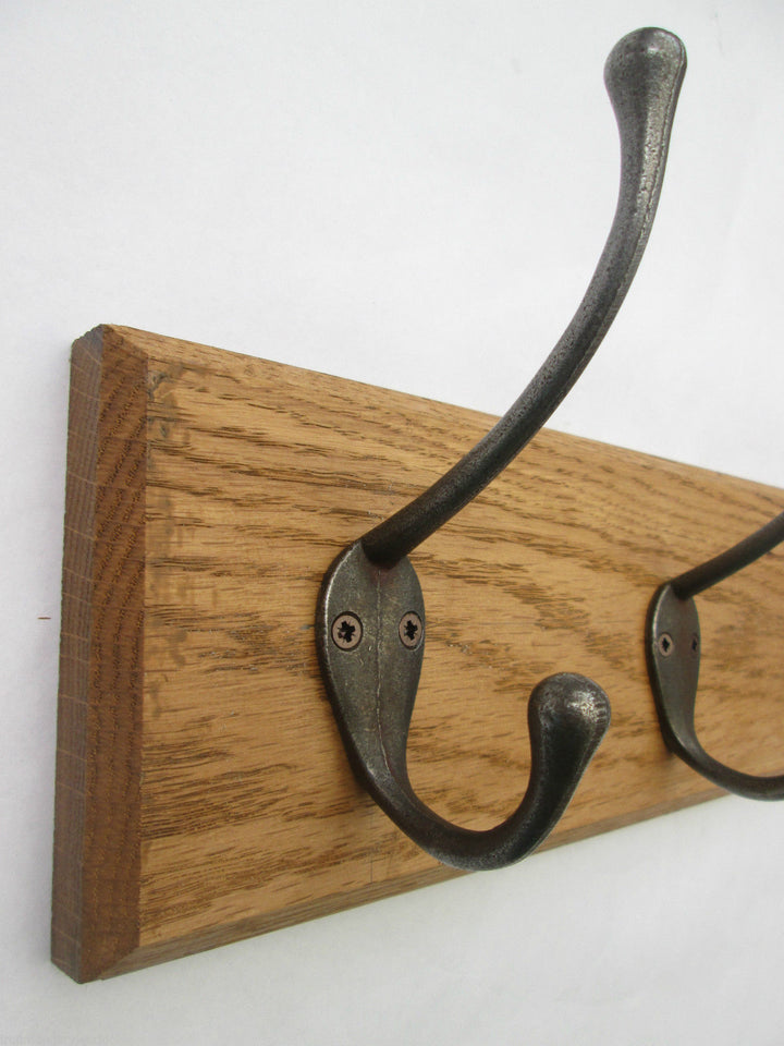 Antique Iron Retro 3 Hook Coat Rail 38cm.