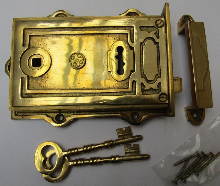 Solid Brass Construction Right Hand Davenport Lock Brass.