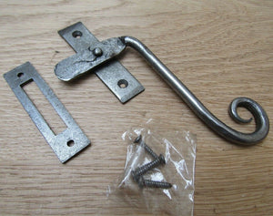 Handforged Curly Right Hand Window fastener Antique Iron.