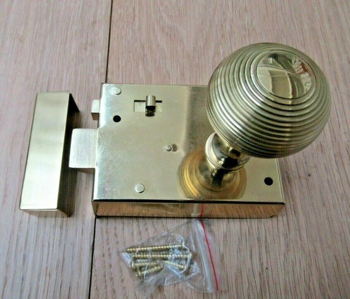 4inch Rim Latch Brass & Reeded Rim Brass Set.