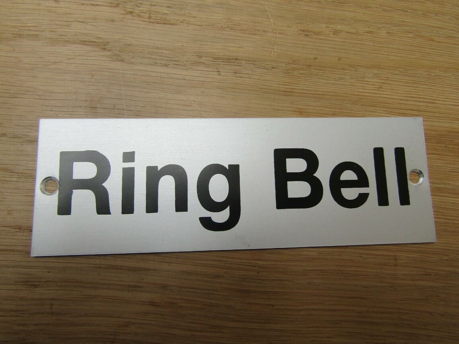 Rectangular Satin Aluminium Ring Bell Door Sign.