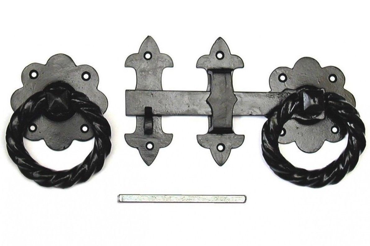 Ring Latch 10inch Cast Iron Black Antique.