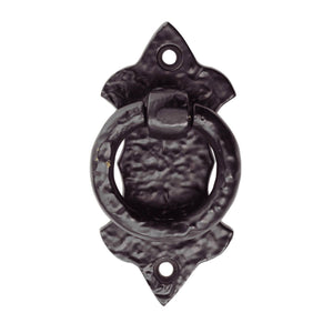 Ring Pull On Shield Handle Black Antique.