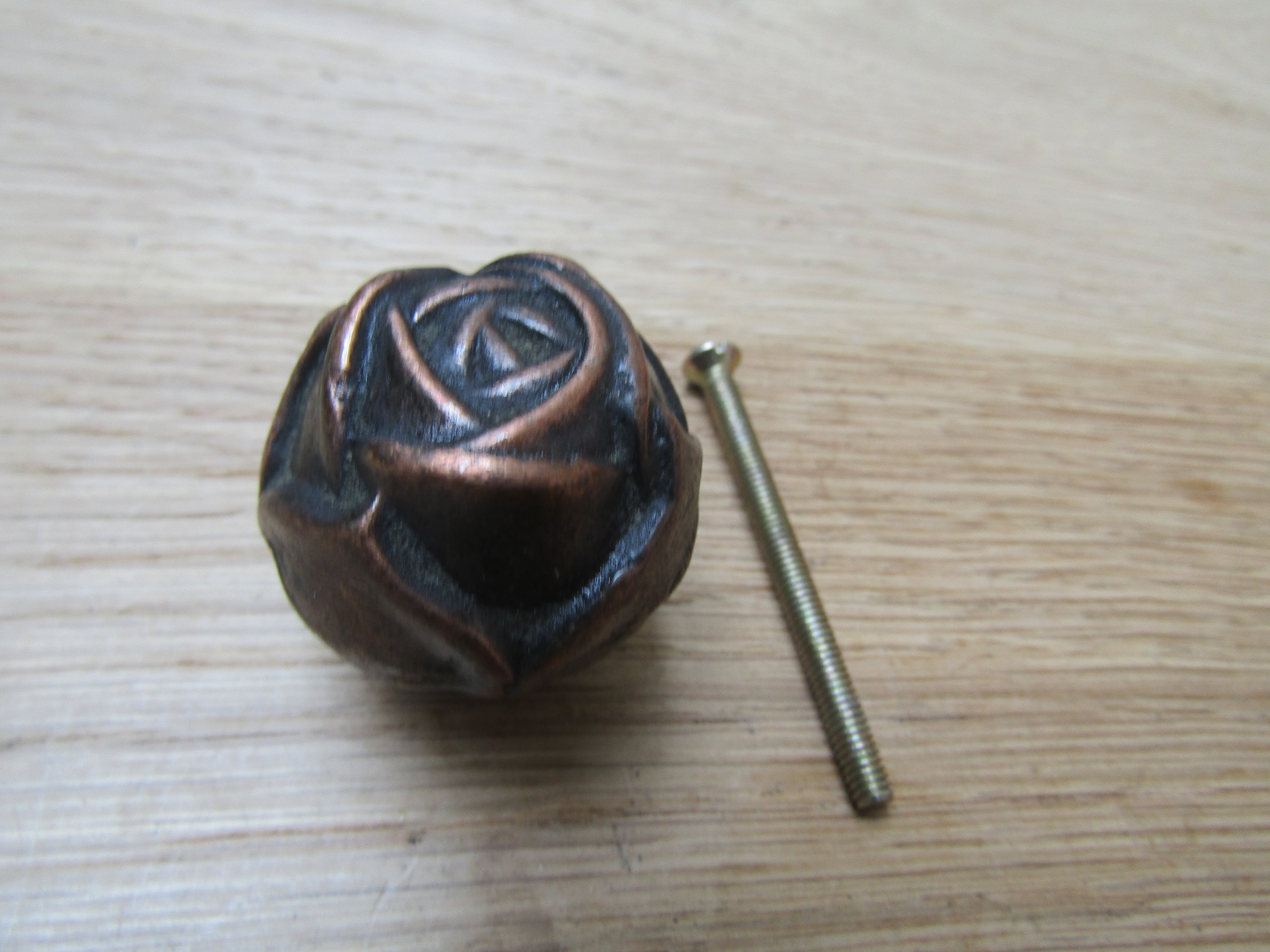 Rose Cabinet Knob Antique Copper 32mm.