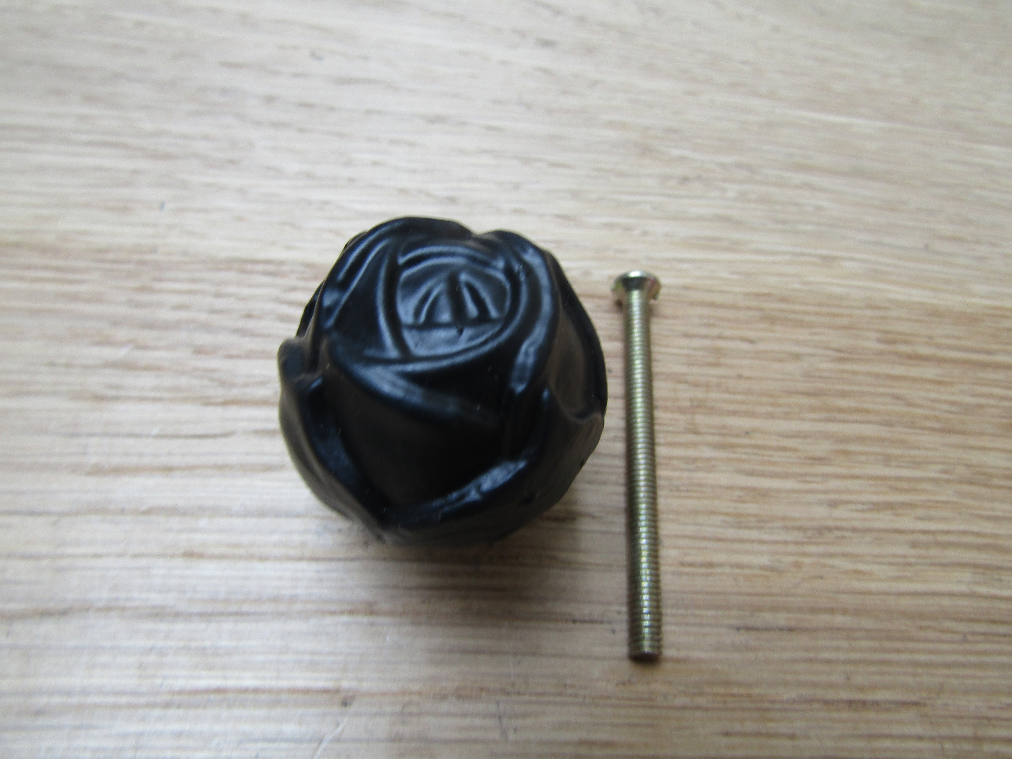 Rose Cabinet Knob Black Antique 32mm.