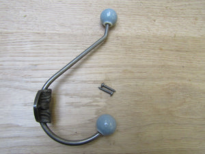 Rosette Ceramic Ball Tip Coat Hook French Grey.