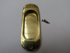 Round Edge Recessed Handle Polished Brass.