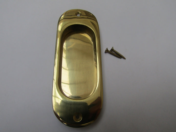 Round Edge Recessed Handle Polished Brass.