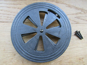 Round Circle Hit & Miss Sliding Vent Antique Iron.