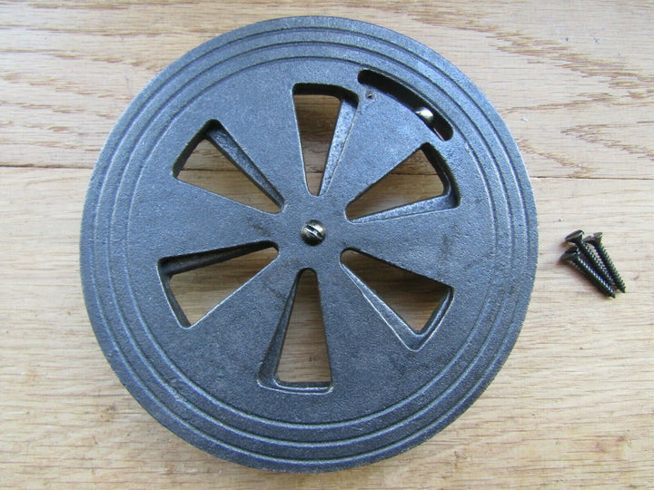 Round Circle Hit & Miss Sliding Vent Antique Iron.