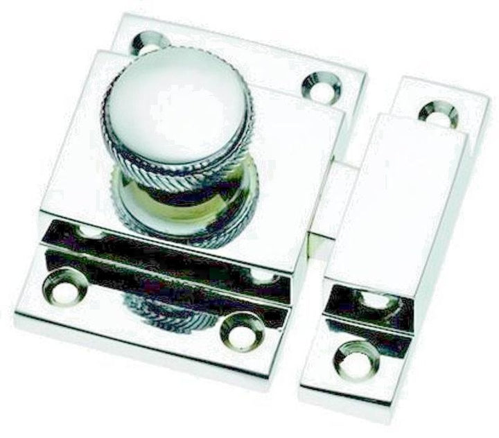 Round Knob Cupboard catch Polished Chrome.