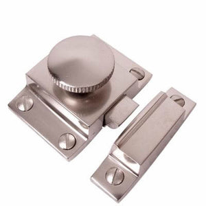 Round Knob Cupboard catch Satin Nickel.