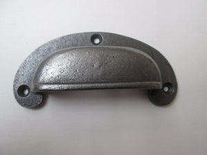 Round Lipped Cabinet Cup Pull Handle antique iron.