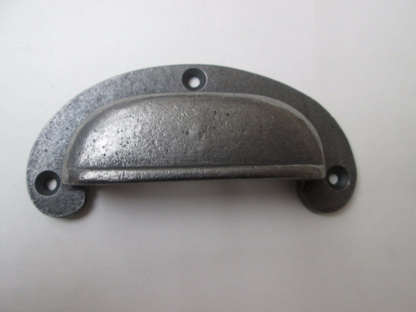 Round Lipped Cabinet Cup Pull Handle antique iron.