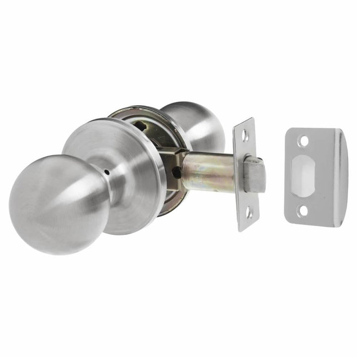 Round Mortice Door Knob Set Satin Stainless Steel.