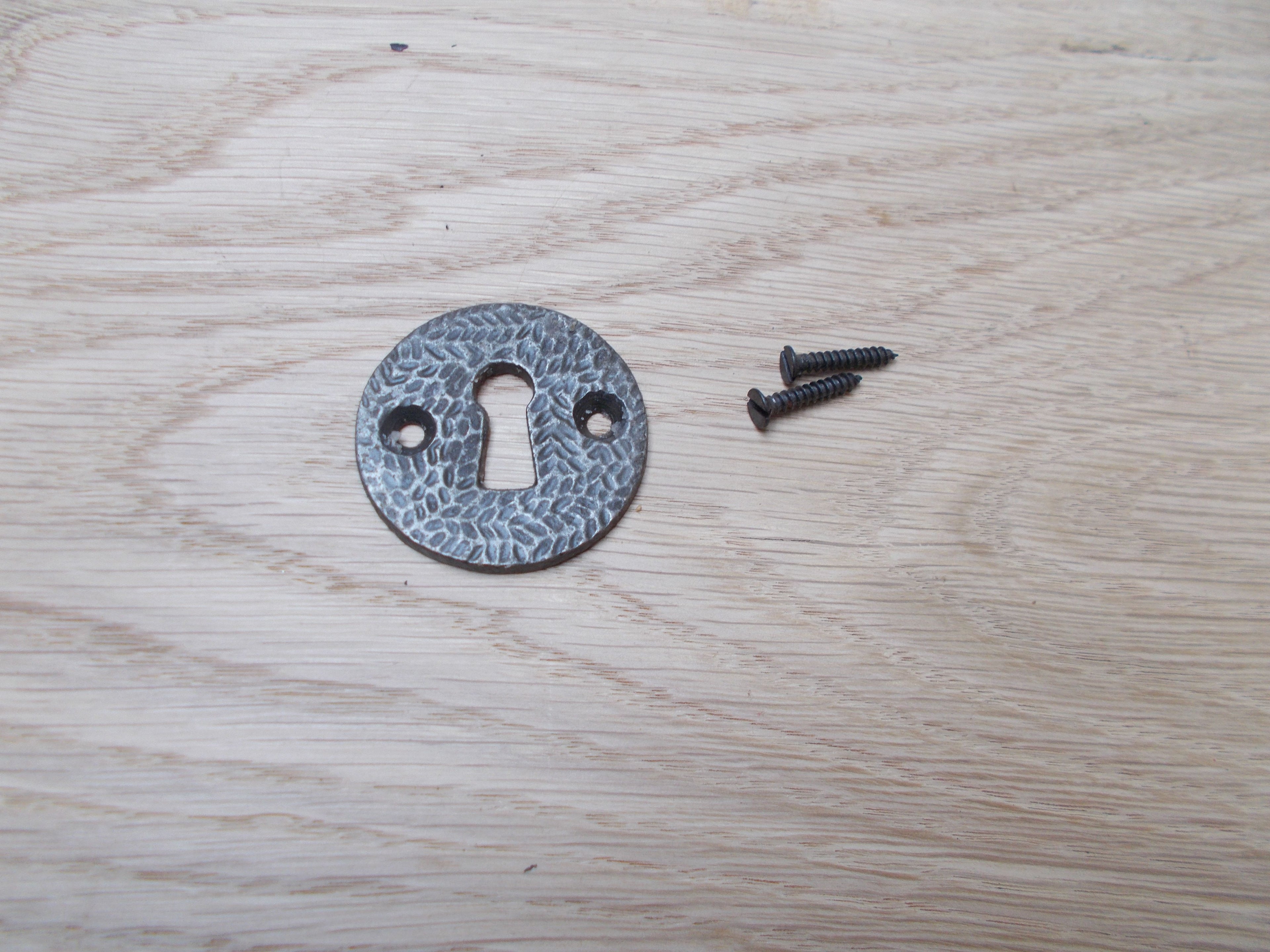 Round Open Escutcheon Antique Iron.