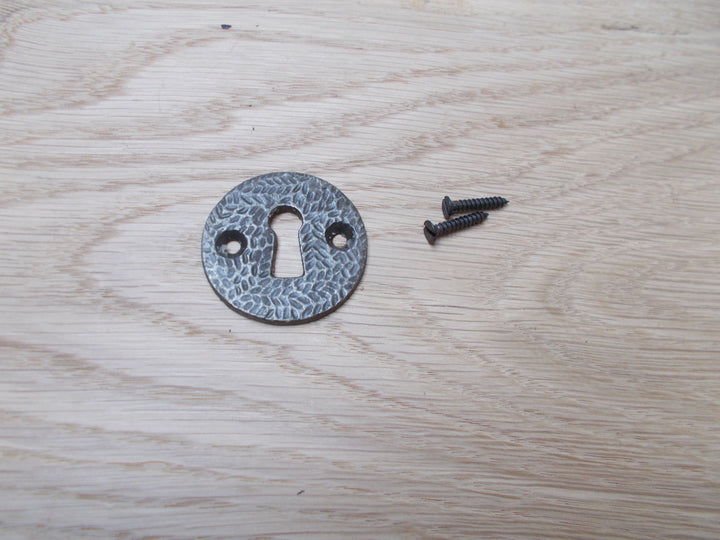 Round Open Escutcheon Antique Iron.