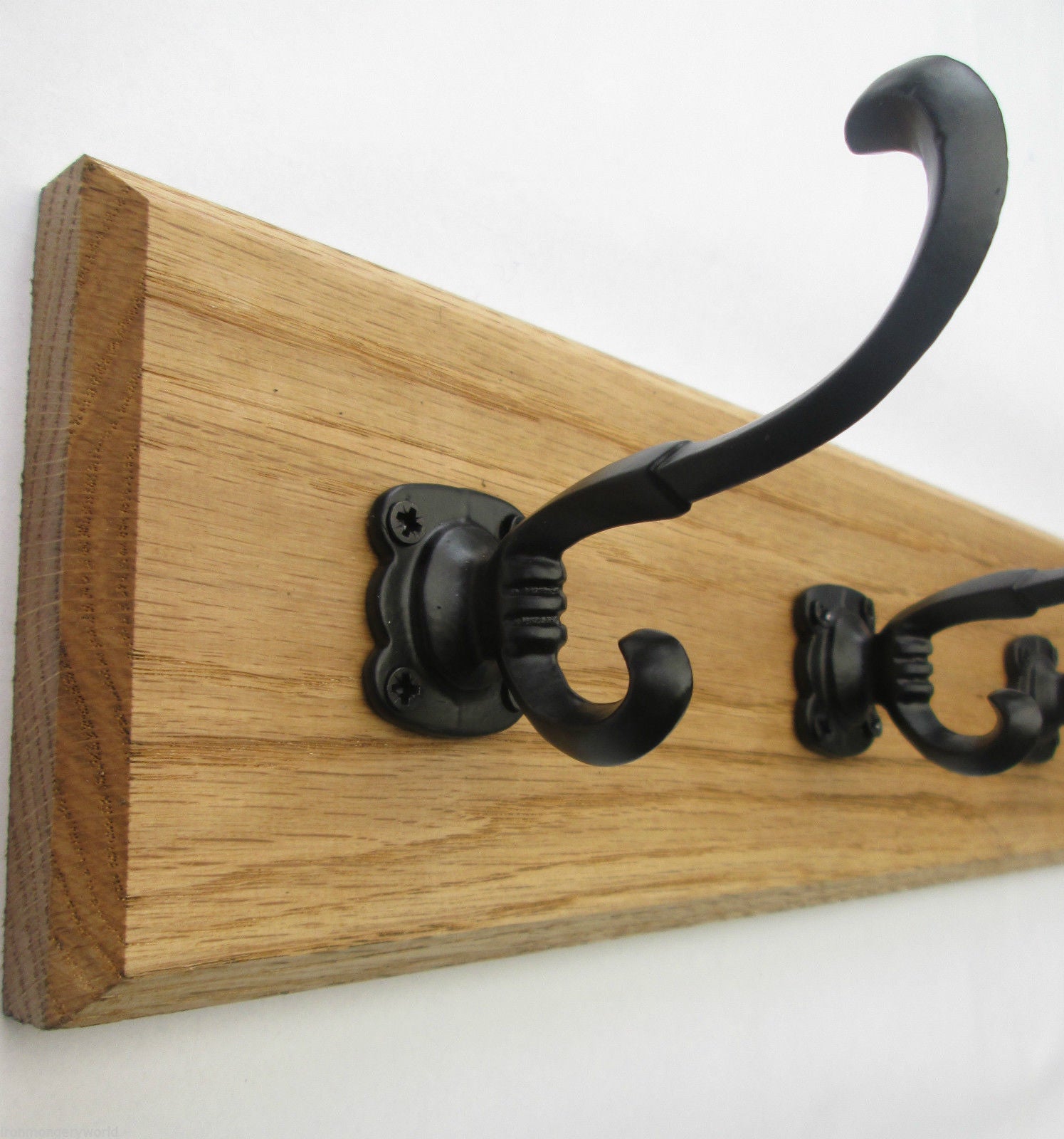 Ironmongery World Black Runswick Metal Coat Hook Rail.