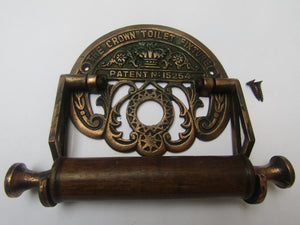 Crown Toilet Roll Holder Antique Copper.
