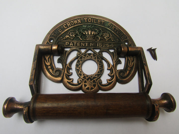 Crown Toilet Roll Holder Antique Copper.