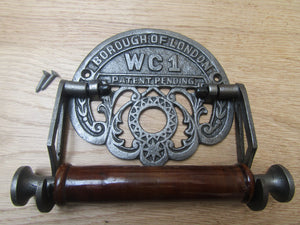 London Wc1 Toilet Roll Holder Antique Iron.