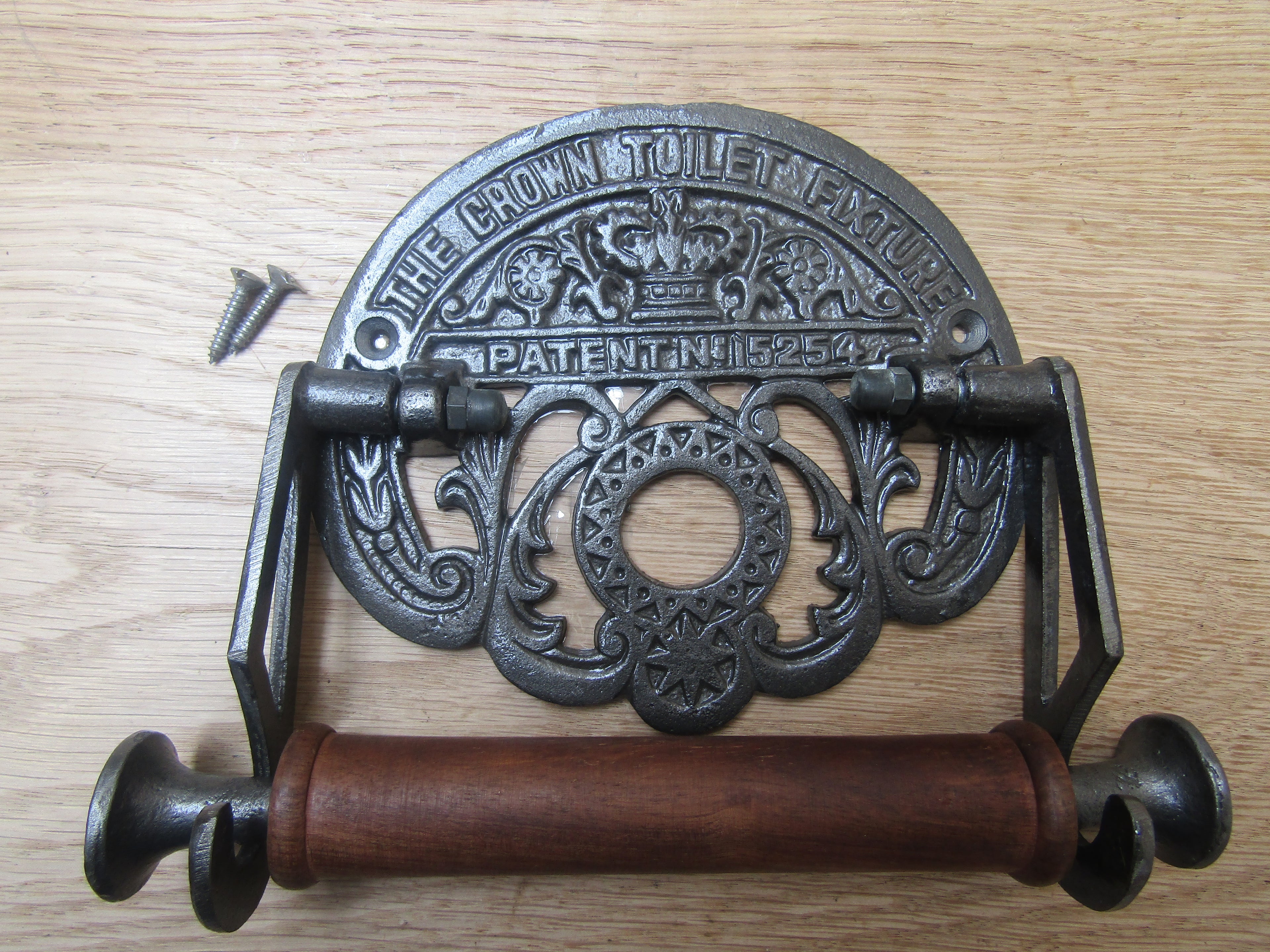 Crown Toilet Roll Holder Antique Iron.