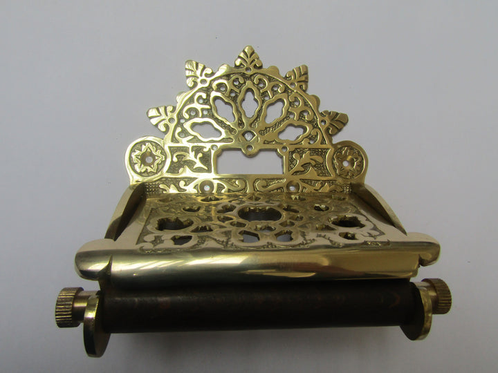 Decorative Toilet Roll Holder Polished Brass.