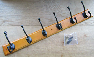 6 Black Ball End Hook Rail.