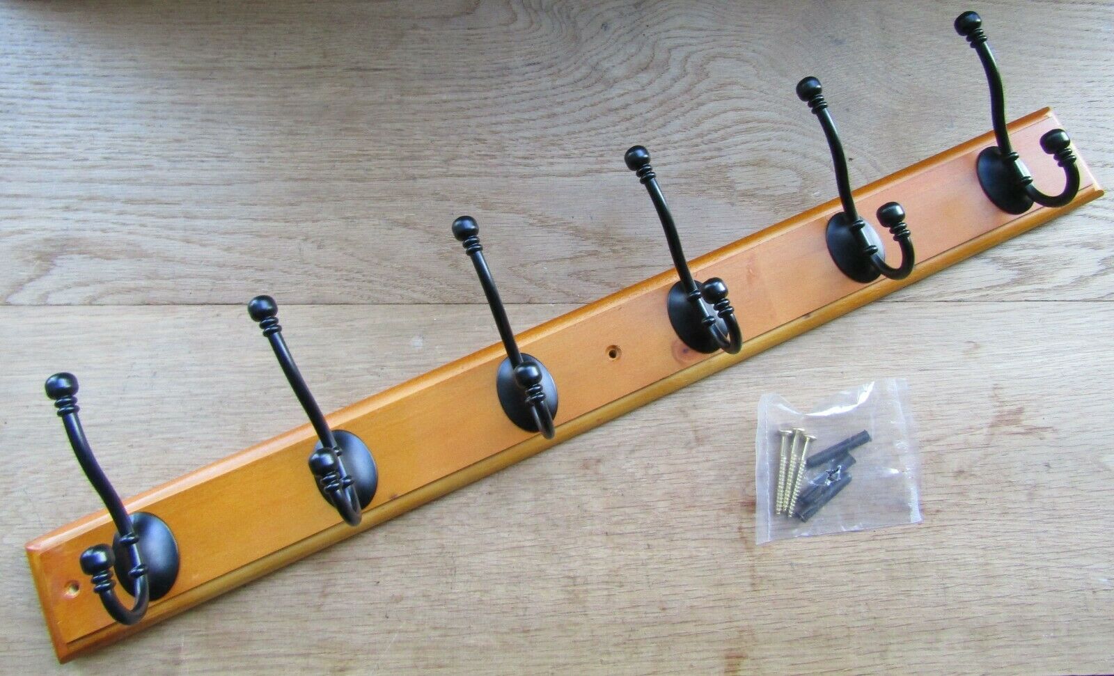 6 Black Ball End Hook Rail.