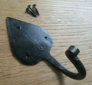 Hand Forged Spade Hook Black Wax.