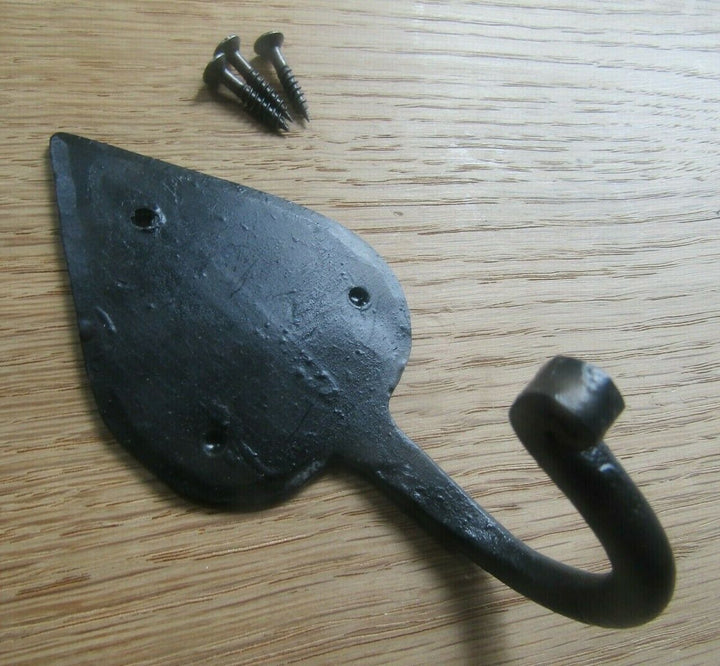 Hand Forged Spade Hook Black Wax.