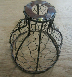 6inch Bell Chicken Wire Light Shade Antique Iron.