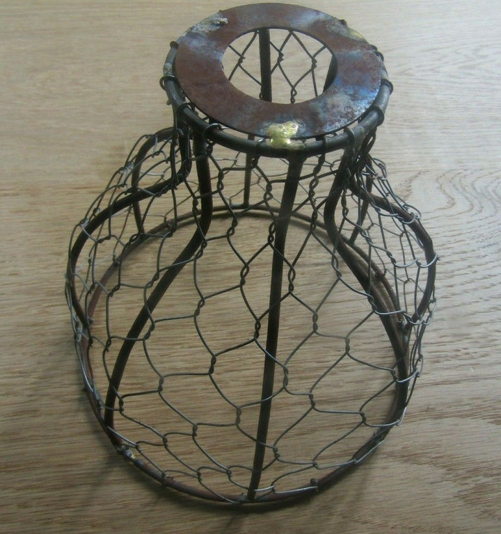 6inch Bell Chicken Wire Light Shade Antique Iron.