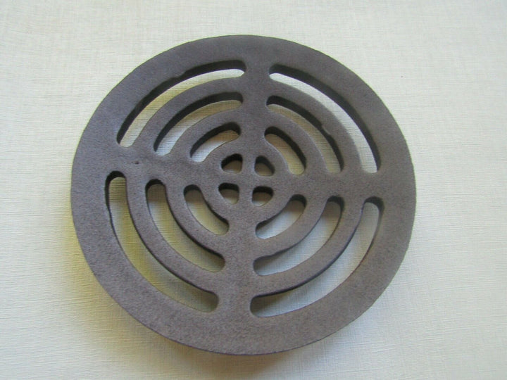 Rustic Cast Iron Gulley Gutter Lid Round Black Antique 6inch.