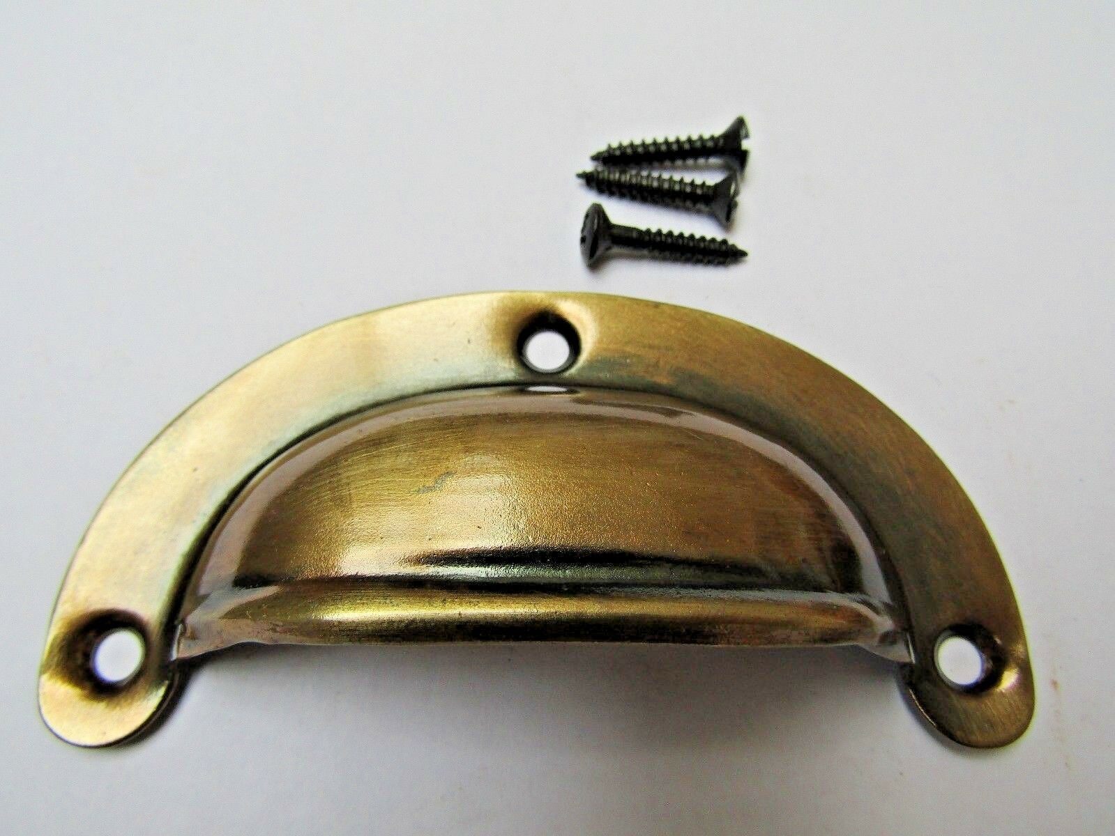 Lugged Pressed Steel Cup Pull Burnished Antique Brass.