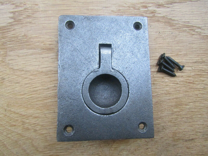 Rectangular Trap Pull Ring Handle Antique Iron.