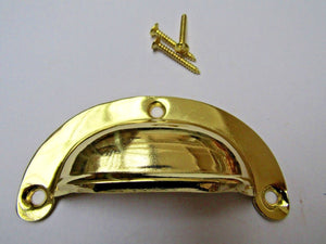 Lugged Pressed Steel Cup Pull Polished Brass.