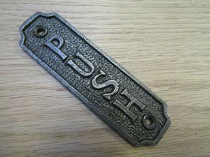 Cast Iron Door Push Plate Plaque.