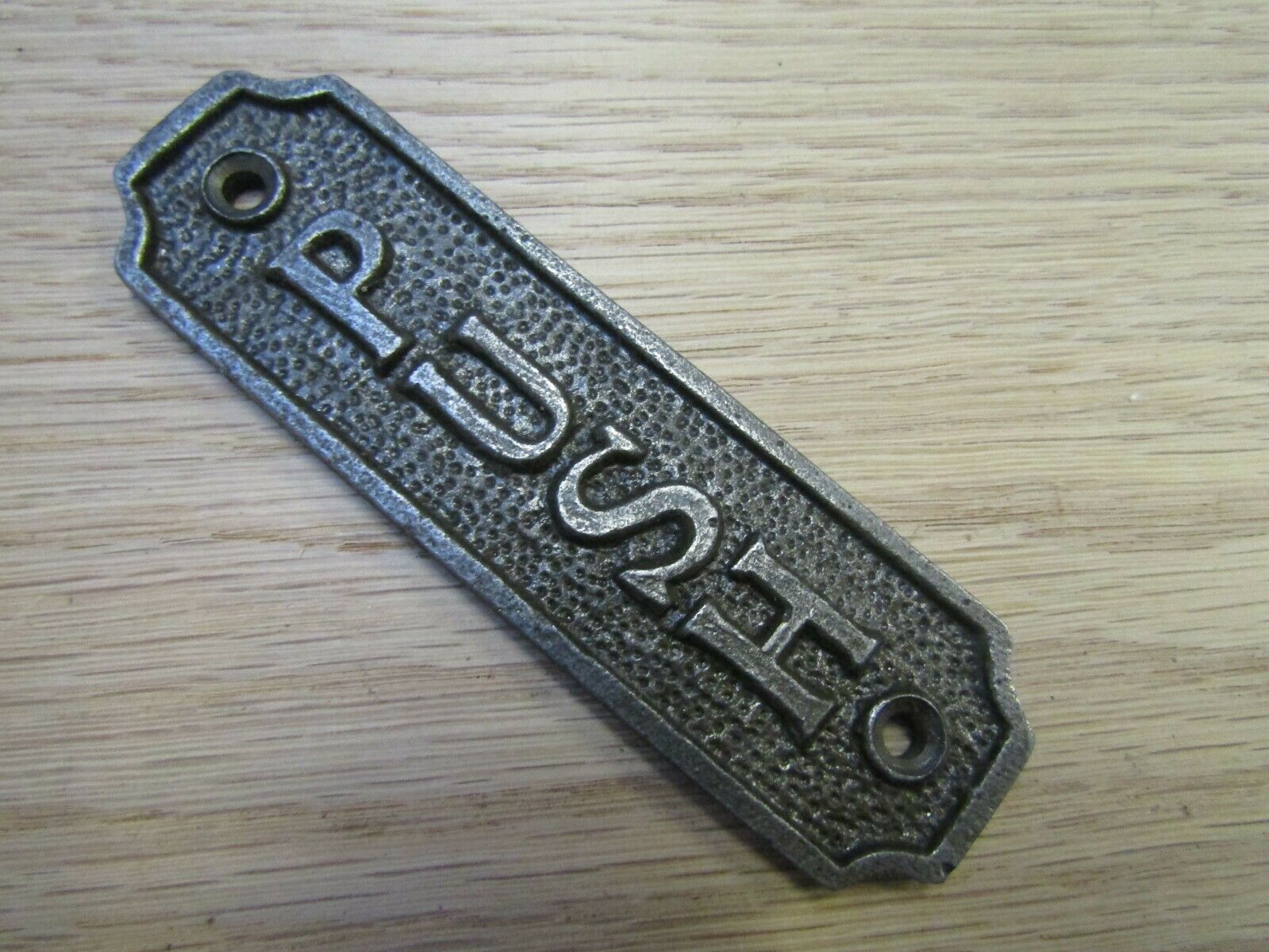 Cast Iron Door Push Plate Plaque.